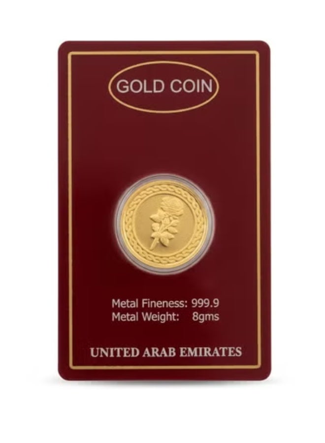 KHUSHBOO JEWELS 24K 8 gm GOLD COIN 999.9 PURITY