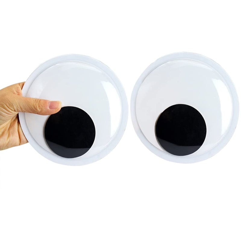 TrlaFy 7 Inches Giant Wiggle Eyes with Self Adhesive, Black White Googly Eyes for DIY Crafts Christmas Tree Decoration (7in/180mm-2pcs) - Image 1