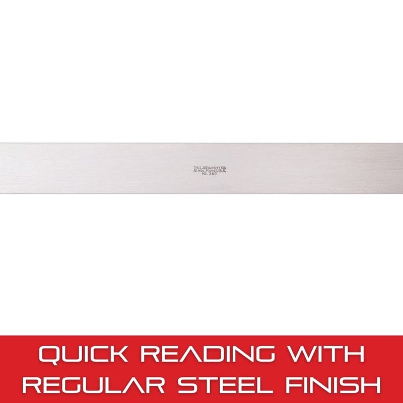 Starrett Steel Straight Edge with Regular Finish - Not Beveled or Graduated, Quick Reading - 12" Length, 11/64" Thickness, 1-13/32" Width, +/- .0002" per Foot Accuracy - 380-12 - Image 4