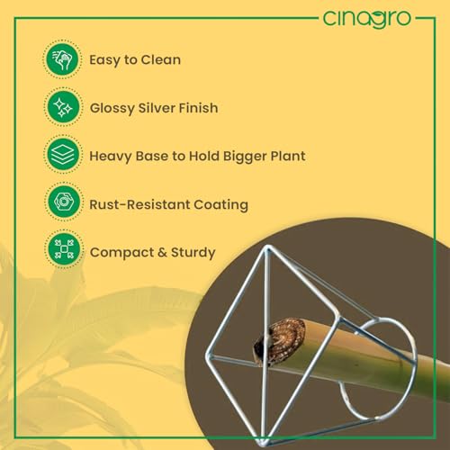 CINAGRO Silver Banana Plant Stand - Pair (Left & Right) for Pooja & Mandir Decor, Rust-Resistant Durable Metal Stand for Banana Stems, Leaf Holder for Temple, Home Festival Decoration Use - Image 4