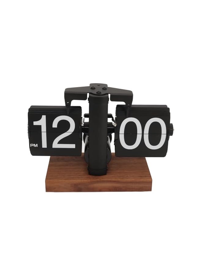 The Bros ساعة رقمية قابلة للطي بتصميم رجعي، ساعة تعمل بالبطارية مع أرقام كبيرة، ساعة ميكانيكية للطاولة للمكتب والمنزل والمدرسة والفندق (أسود) - Image 2