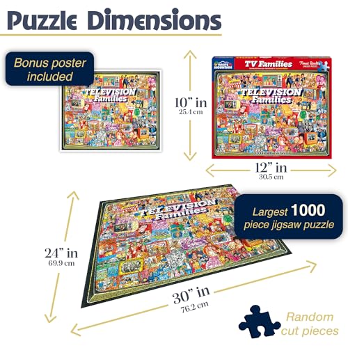 White Mountain Puzzles TV Families - 1000 Piece Jigsaw Puzzle - Image 3