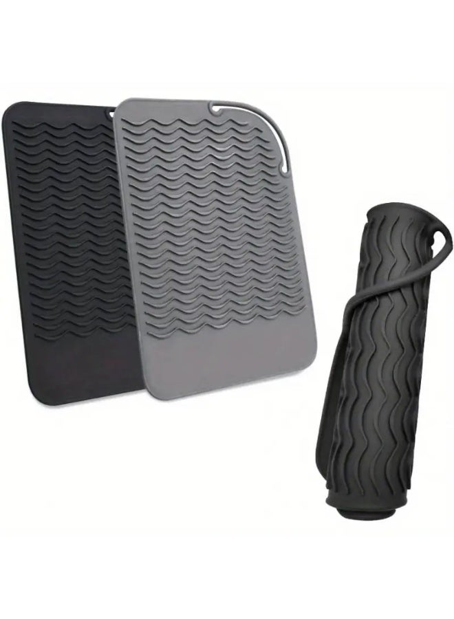 LANGMANNI حصيرة سيليكون مقاومة للحرارة لمكواة التجعيد، مكواة فرد الشعر وعصي التجعيد - قبضة غير قابلة للانزلاق، سطح محكم لتوزيع الحرارة بالتساوي، مثالية لجميع أنواع الشعر، حصيرة سيليكون مقاومة للحرارة - Image 5