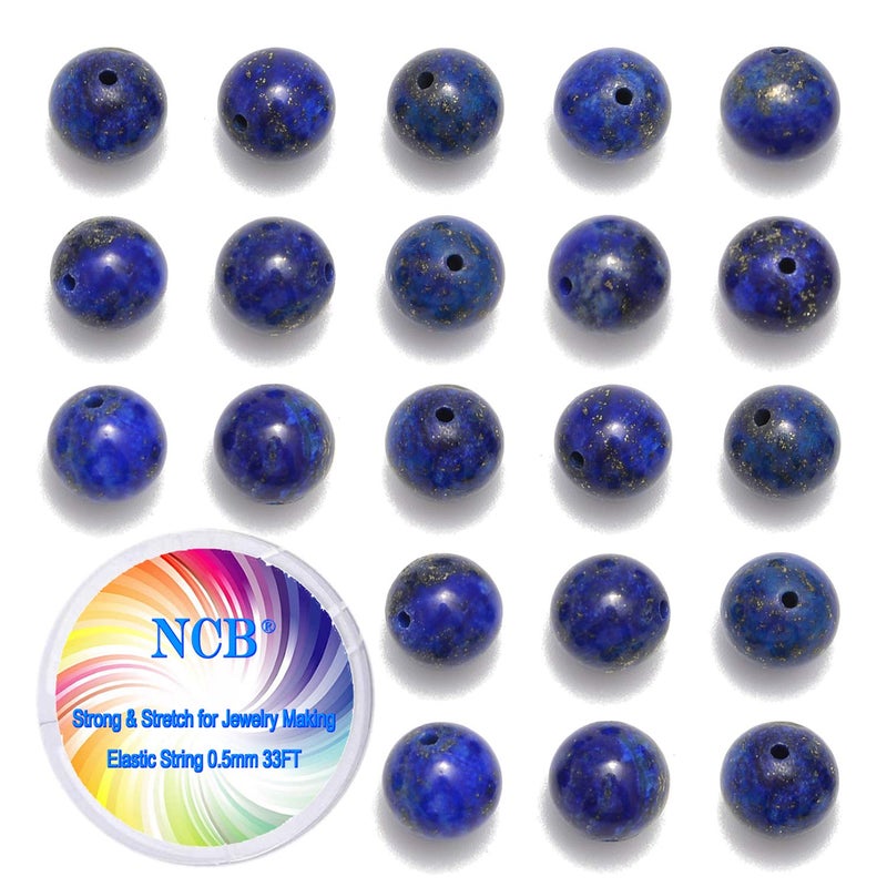 NCB 100 قطعة خرز لابيس لازولي 6 مم خرز طبيعي شبه ثمين خرز دائري ناعم أحجار كريمة خرز فضاء فضفاض تمائم لصنع القلائد والأساور والمجوهرات لابيس لازولي 6 مم 100 خرز