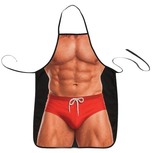 HAKSEN Funny Aprons for Men, Gag Grilling Apron for Men Kitchen Cooking Outdoor Party Barbecue - Image 1