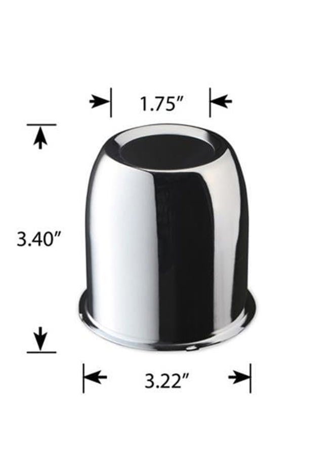 PPCovers 4 Push Through Chrome Wheel Center Caps for Trailer Wheel Rims 3.25" Center Bore - Image 2