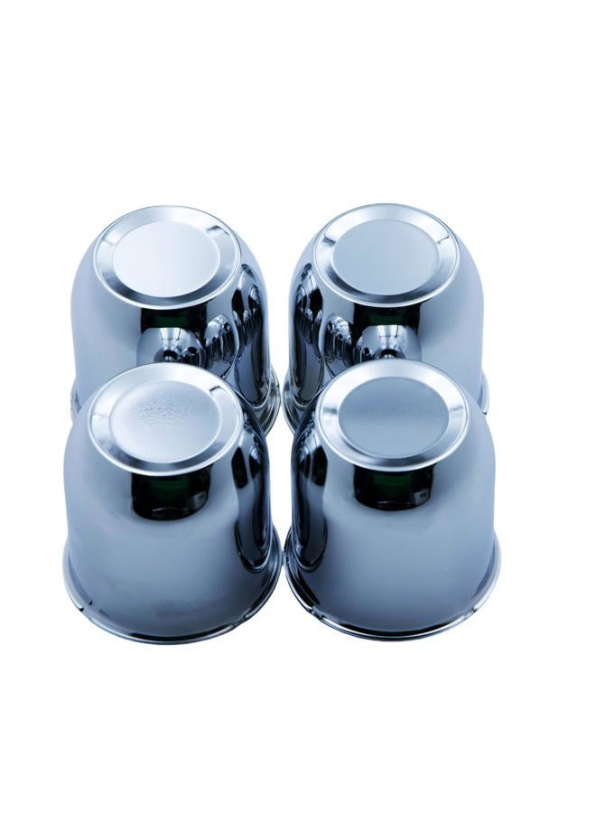 PPCovers 4 Push Through Chrome Wheel Center Caps for Trailer Wheel Rims 3.25" Center Bore - Image 1