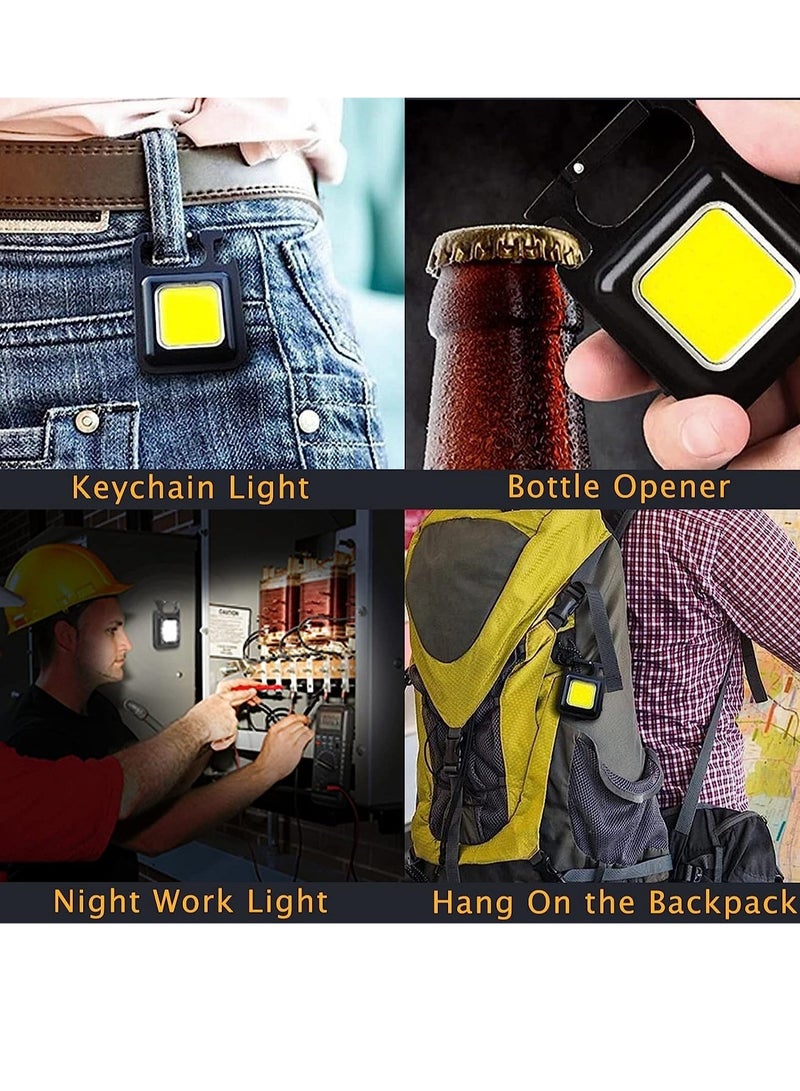 ELTRAZONE Small Mini COB Pocket Magnetic Flashlights Powerful 500 High Lumens Bright Rechargeable Keychain Work Light Flashlight Pack 2 - Image 3