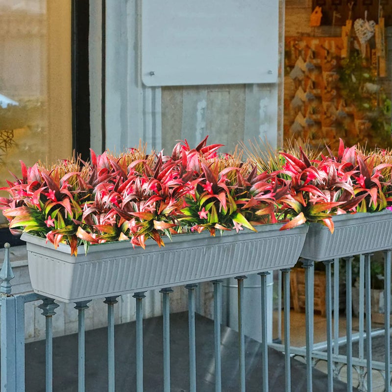 AUMVEYI 8 Bundles Artificial Plants Bushes Outdoor UV Resistant Fake Flowers Grass Bulk Faux Plastic Greenery for Fall Winter Summer Outside Window Box Planter Front Porch Yard Floral Arrangements - Image 3