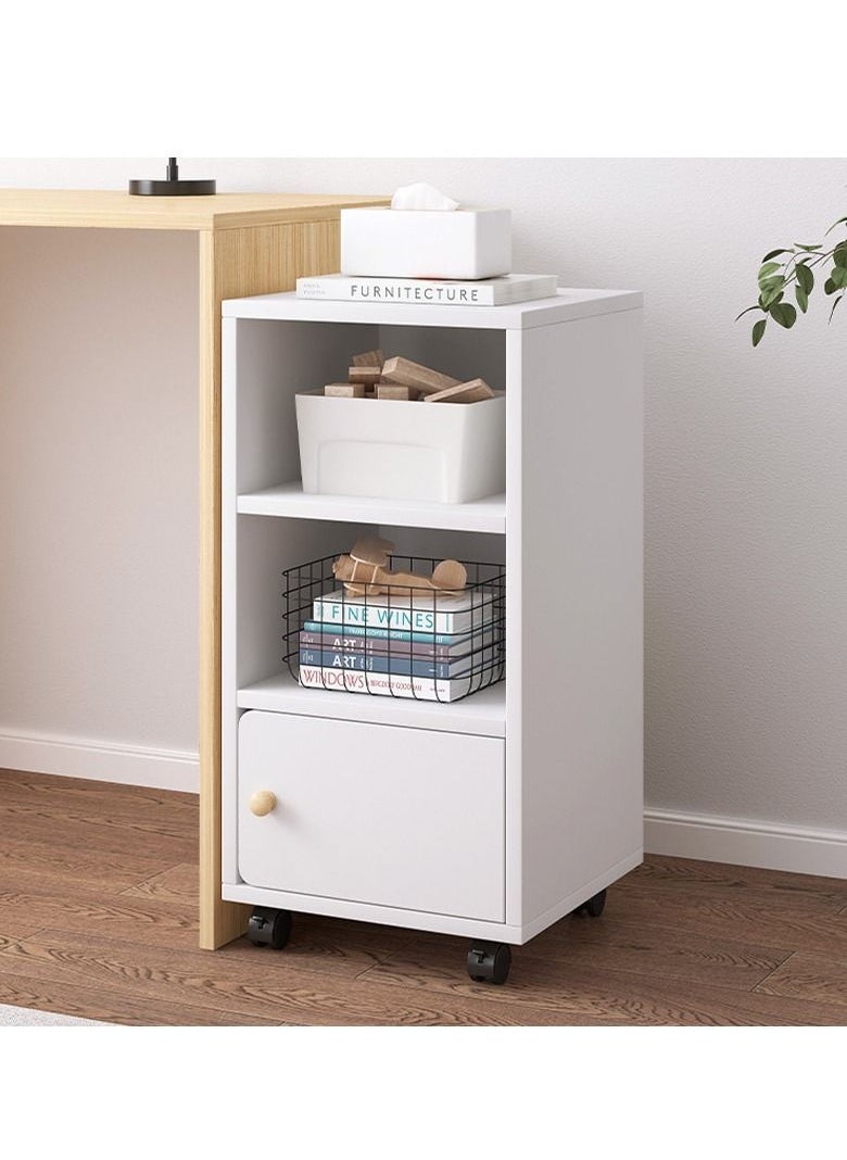 XiuWoo - 3-Layer Simple Style Sofa Side End Table with Drawer and Wheels - Image 1