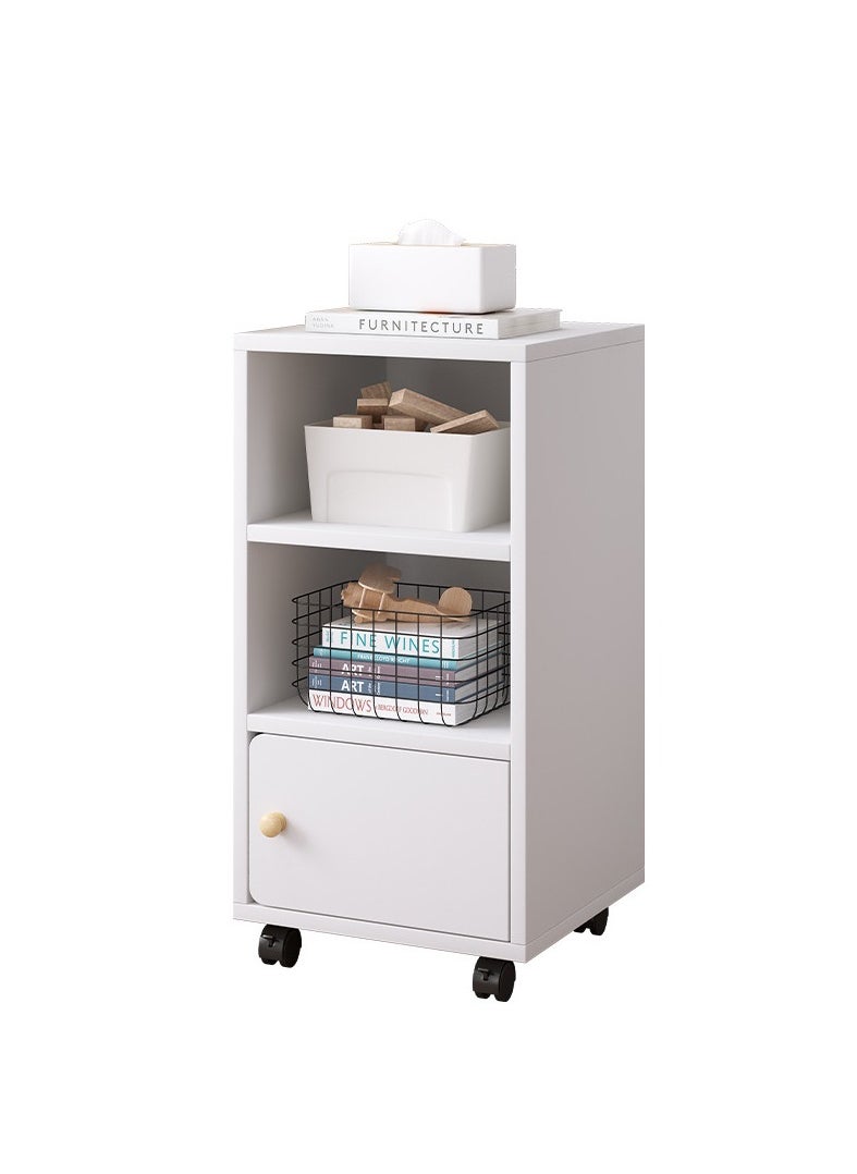XiuWoo - 3-Layer Simple Style Sofa Side End Table with Drawer and Wheels - Image 1