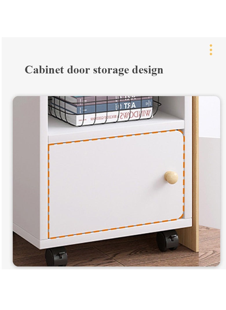 XiuWoo - 3-Layer Simple Style Sofa Side End Table with Drawer and Wheels - Image 1