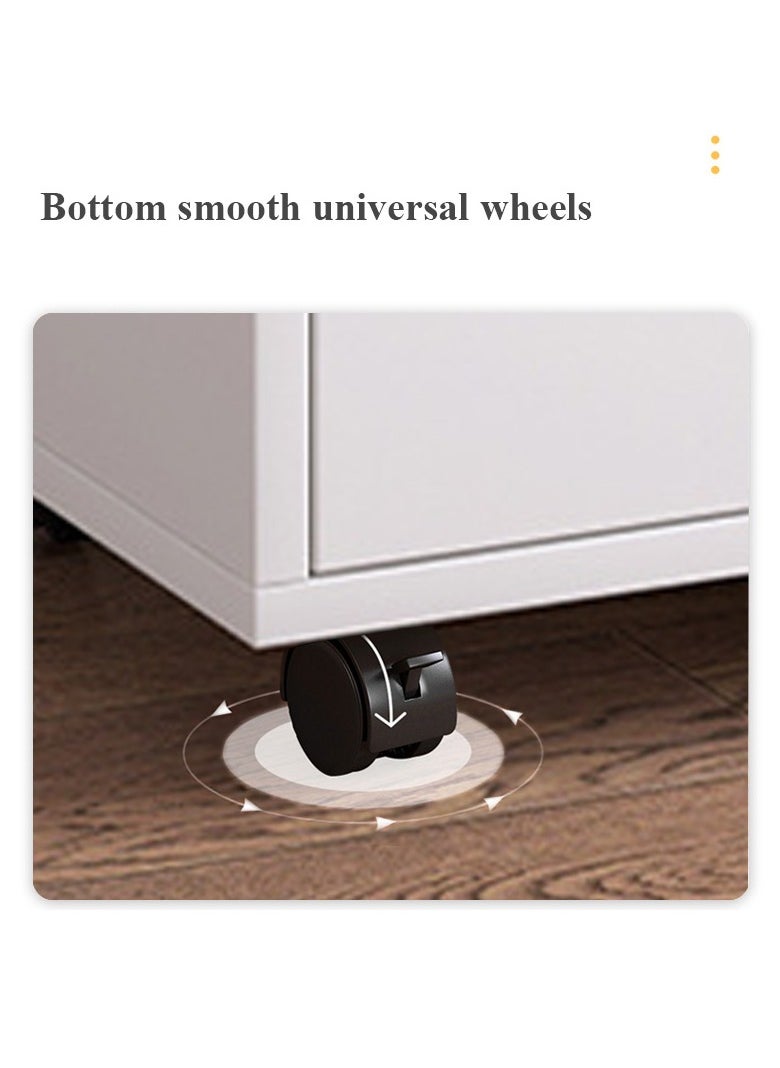 XiuWoo - 3-Layer Simple Style Sofa Side End Table with Drawer and Wheels - Image 1