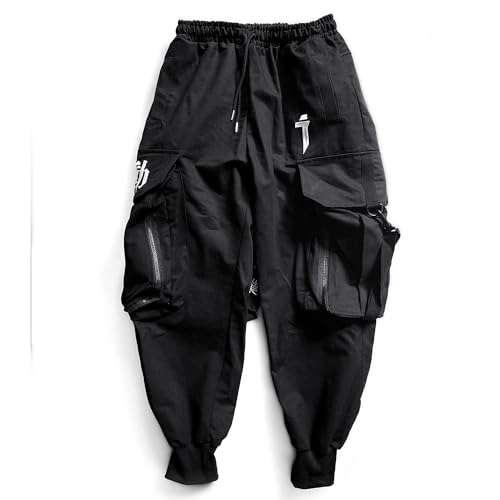 Niepce Inc Men's Japanese Streetwear Techwear Cargo Pants (Large) Black - Image 3