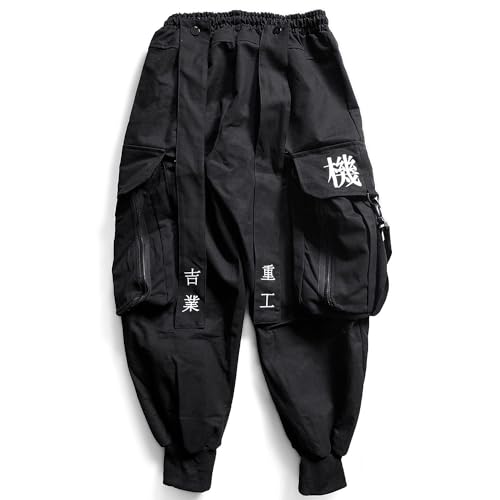 Niepce Inc Men's Japanese Streetwear Techwear Cargo Pants (Large) Black - Image 2
