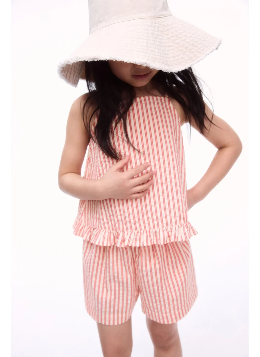 H&M 2-Piece Cotton Strappy Top And Shorts Set