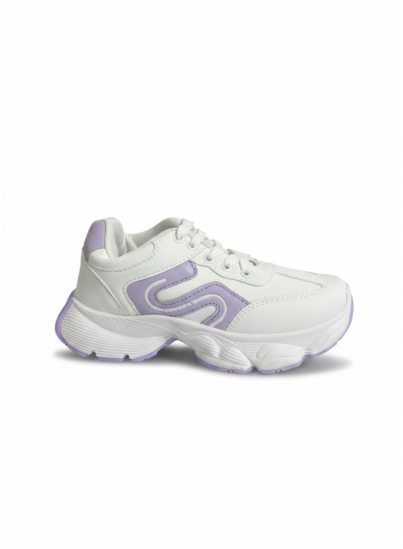 فيبراندا كوتشي نسائي أنيق بتصميم عصري يمنحك مظهرًا شبابيًا L-1035-ابيض&موف - Image 2