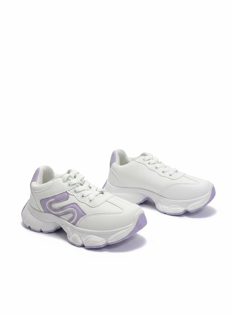 فيبراندا كوتشي نسائي أنيق بتصميم عصري يمنحك مظهرًا شبابيًا L-1035-ابيض&موف - Image 3