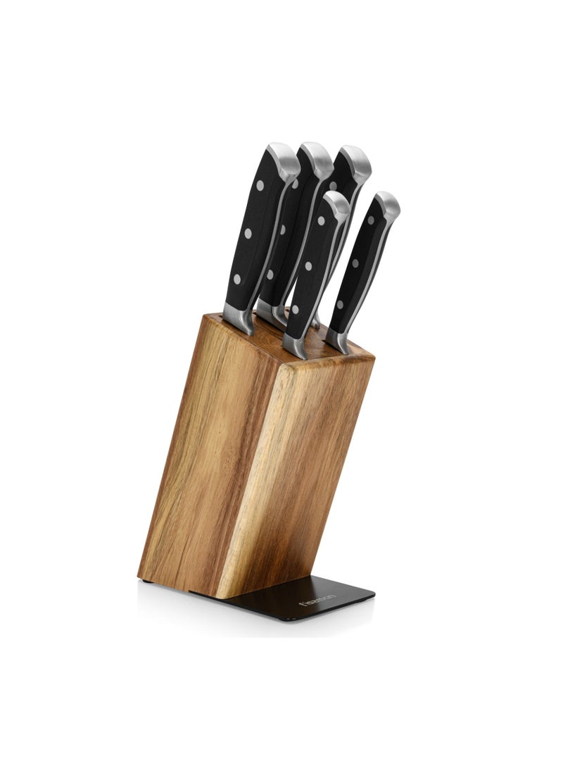 فيسمان طقم سكاكين 6 قطع أكاماتسو مع كتلة خشبية من Fissman (3Cr14 Steel) - Image 1