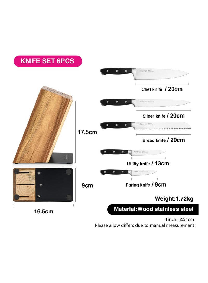 فيسمان طقم سكاكين 6 قطع أكاماتسو مع كتلة خشبية من Fissman (3Cr14 Steel) - Image 2