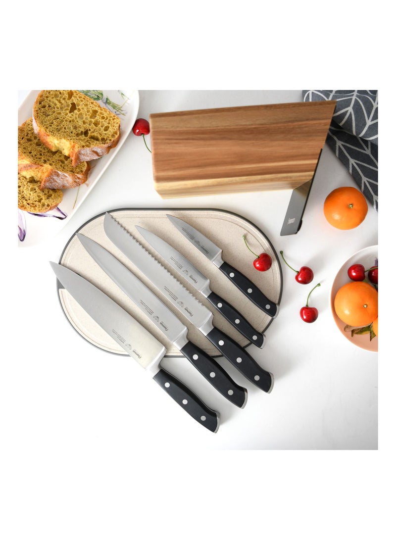 فيسمان طقم سكاكين 6 قطع أكاماتسو مع كتلة خشبية من Fissman (3Cr14 Steel) - Image 3