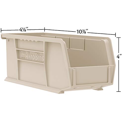 Akro-Mils 30224 AkroBins Plastic Storage Bins, Space-Saving Stackable Bins for Garage, Pantry, Craft Organization, 11" L x 4" W x 4" H, Red, 12-Pack - Image 3