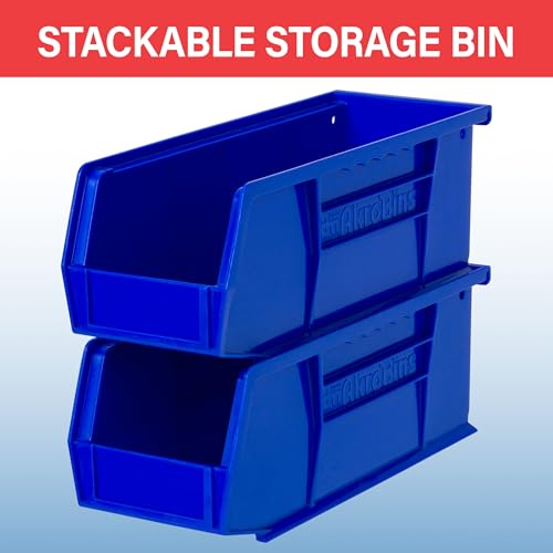 Akro-Mils 30224 AkroBins Plastic Storage Bins, Space-Saving Stackable Bins for Garage, Pantry, Craft Organization, 11" L x 4" W x 4" H, Red, 12-Pack - Image 5