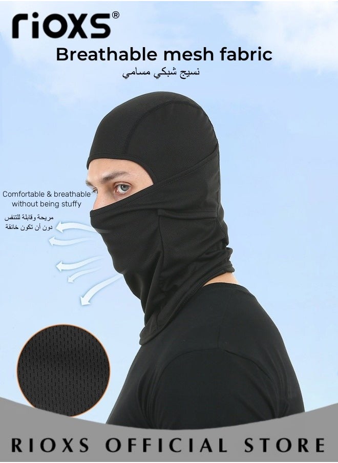 RIOXS - Ice Silk Mask And Sunscreen Arm Sleeves Set,Cooling Face Neck Mask And Compression Sleeves For UV/Wind Protection Wind,Men's Women's Balaclava Face Mask,Full Head Mask Arm Sleeves Set For Cycling Skiing Motorcycle - Image 1