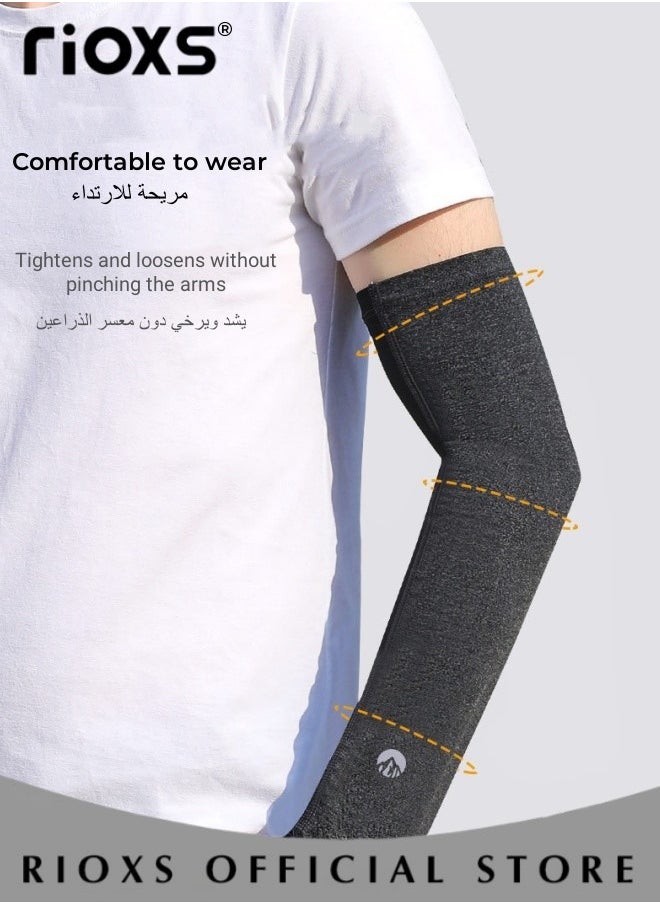 RIOXS - Ice Silk Mask And Sunscreen Arm Sleeves Set,Cooling Face Neck Mask And Compression Sleeves For UV/Wind Protection Wind,Men's Women's Balaclava Face Mask,Full Head Mask Arm Sleeves Set For Cycling Skiing Motorcycle - Image 1