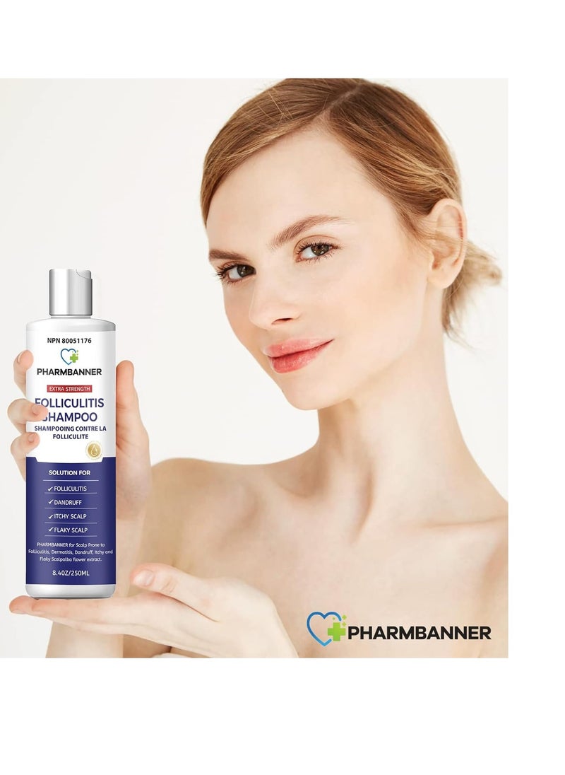 Anti-Fungal Shampoo for Folliculitis, Seborrheic Dermatitis, Scalp Psoriasis - Relieves Itchy & Dry Scalp