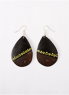 Eco-friendly Handmade Jewellery Coconut Wooden Earrings Lightweight Hoopwire Earrings Bohemian Pendant Dangle Earrings Set