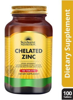 SUNSHINE NUTRITION Chelated Zinc 100 Tabs -08411  - Image 1