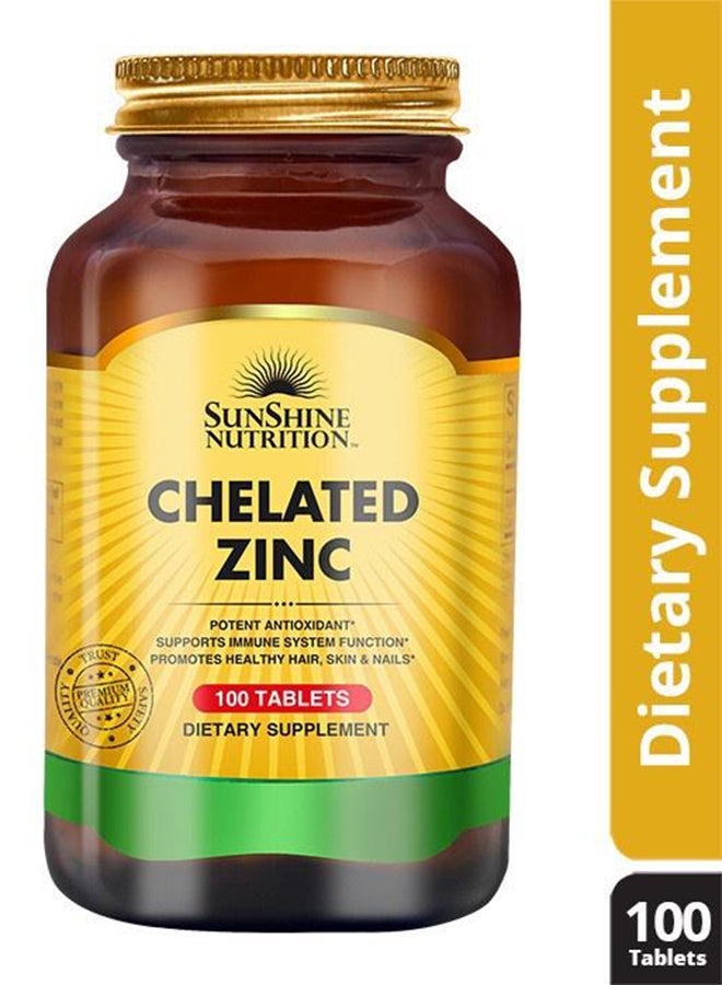 SUNSHINE NUTRITION Chelated Zinc 100 Tabs -08411  - Image 1