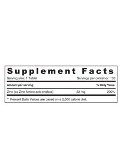 SUNSHINE NUTRITION Chelated Zinc 100 Tabs -08411  - Image 2