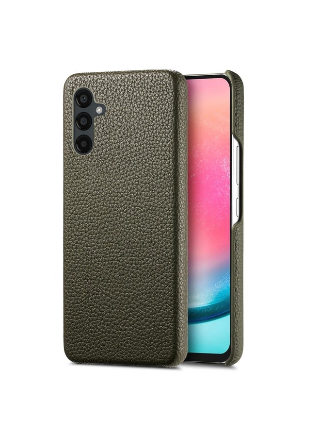 BURAQ Case Cover For Samsung Galaxy A24 Litchi Oil Edge Leather Back Phone Case(Green) - Image 1