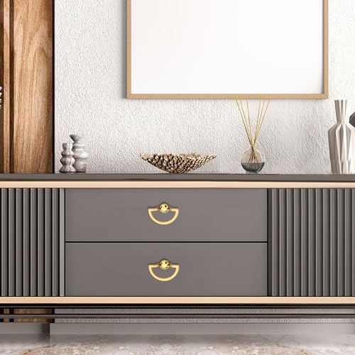 HARMONUS Knobs for Drawer & Cabinets Knob,Gold - Gold Matt Wardrobe Kitchen Door Pull Handle Knobs Square Shape Drawer Knob - (KNOBS-194- Pack of 2) - Image 2