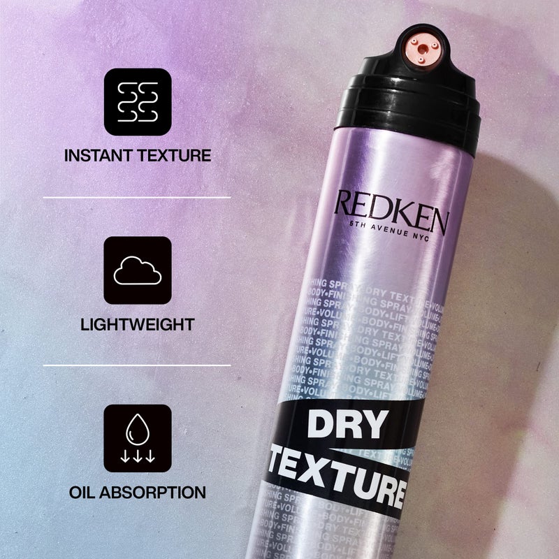 Redken Dry Texture Hairspray For All Hair Types - Lightweight Volumizing Spray, Airy and Beachy Texture, Medium Hold - Image 2