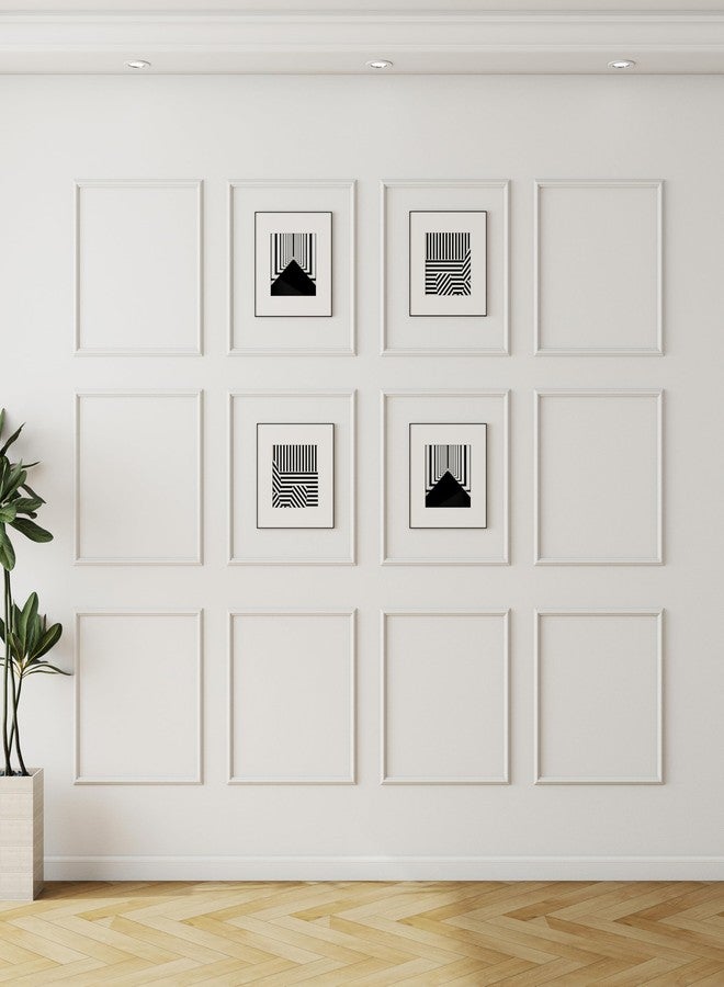 Colingmill 12 Set Accent Wall Molding Kit Premade Wainscoting Panels Wall Molding Peel and Stick Panel White Pre Cut Trim for Walls Picture Frame Molding for Home Decoration(20 x 20 Inch) - Image 1