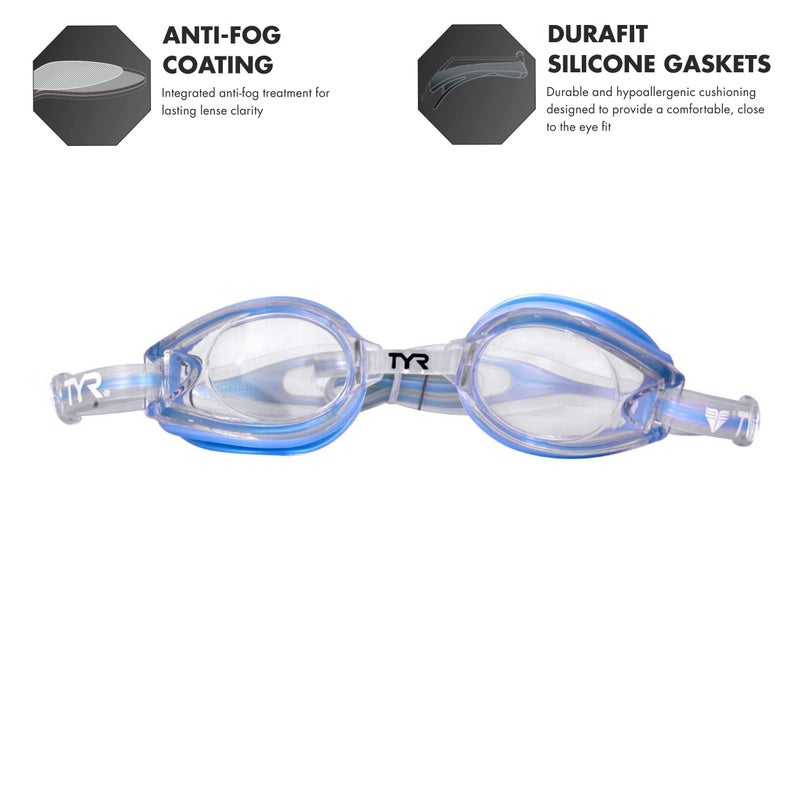 TYR Femme T-72 Petite Performance Goggle (Clear/Ice Blue) - Image 2