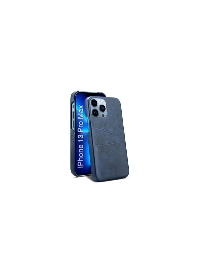 CATANES iPhone 13 Pro Max Case Cover Leather with Card Holder for Men Women Phone Case - Blue - Image 2