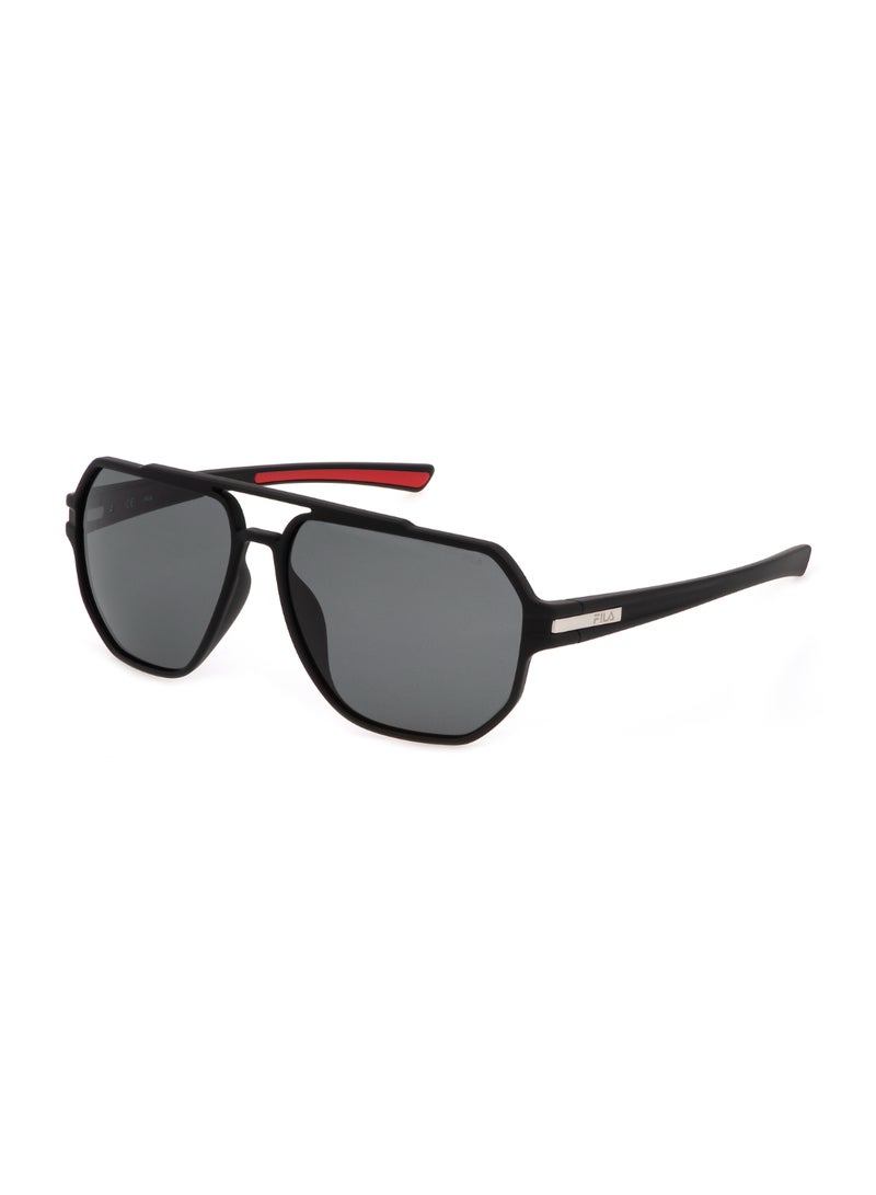 FILA Men's Polarized  Sunglasses SFI301 60U28P - Lens Size: 60 Mm - Matt Black - Image 1