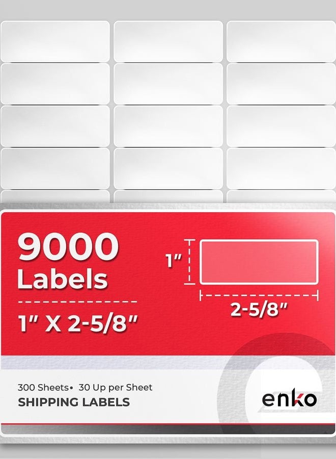 enKo Products 1 x 2-5/8 Inch 30 Up Return Mailing Address Labels White Printable FBA Labels (330 Sheets, 9900 Labels) - Image 2