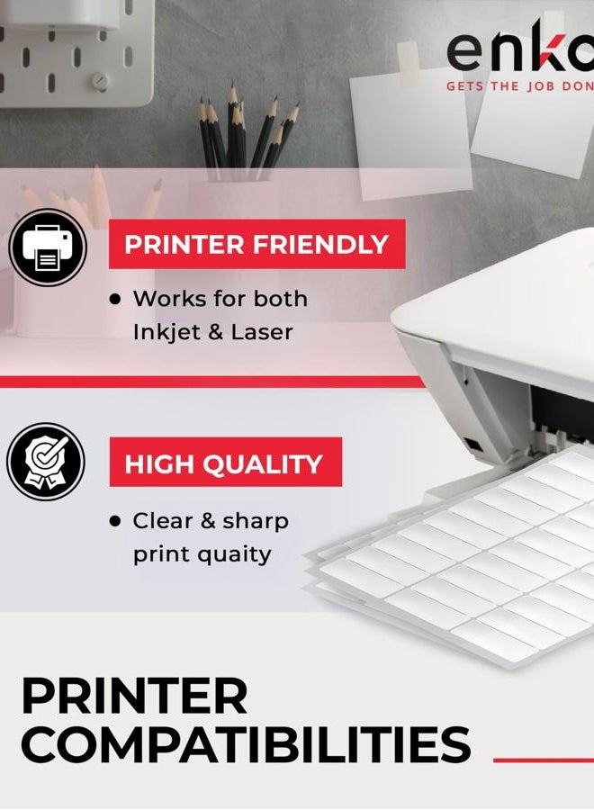 enKo Products 1 x 2-5/8 Inch 30 Up Return Mailing Address Labels White Printable FBA Labels (330 Sheets, 9900 Labels) - Image 4