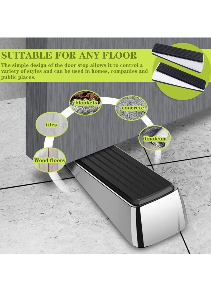 SYOSI Metal Door Stop, Premium Rubber Heavy Door Stopper, Wedge Stopper, 1Pack, Suitable for Door Clearance of 0.4IN - 1.18IN (12mm-27mm)  - Image 3