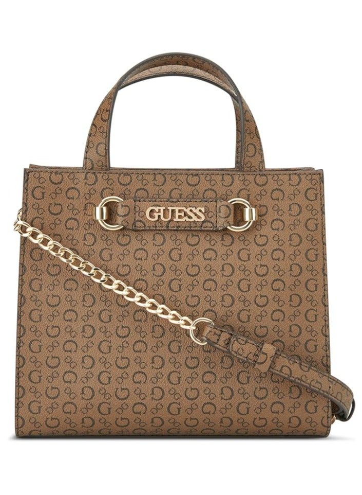 GUESS Womens Fiddlewood Mini Tote Handbag Cocoa  - Image 1