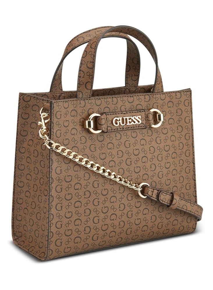 GUESS Womens Fiddlewood Mini Tote Handbag Cocoa  - Image 3