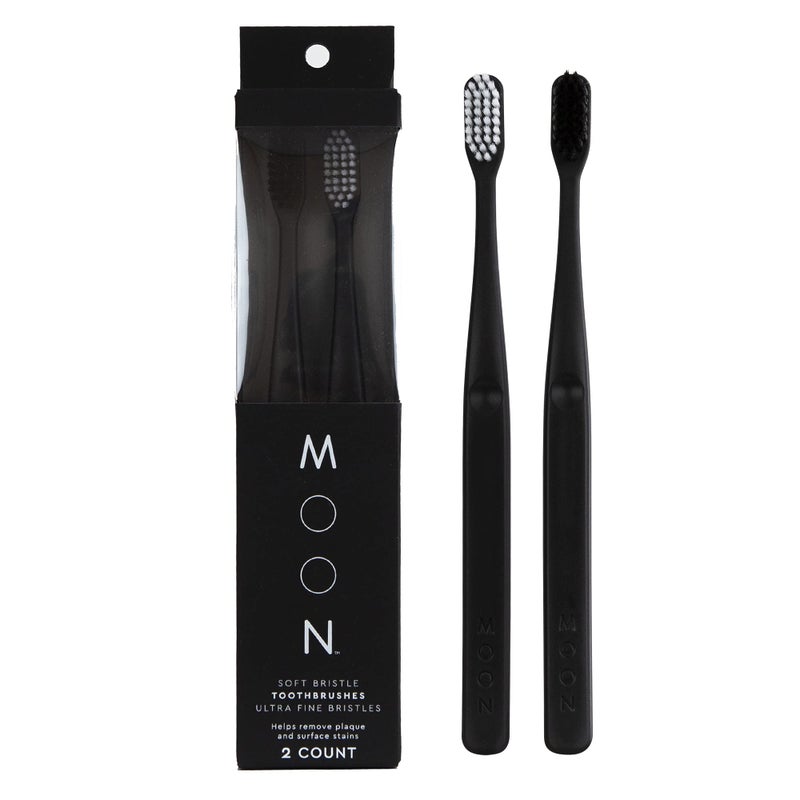 MOON Soft Bristle Toothbrush 2-Pack - Extra Soft Toothbrushes for Adults, Sensitive Gums & Teeth-Friendly - 720 Tapered Ultra-Fine Bristles per Brush for Gentle Deep Cleaning (2 Pack) - Image 1