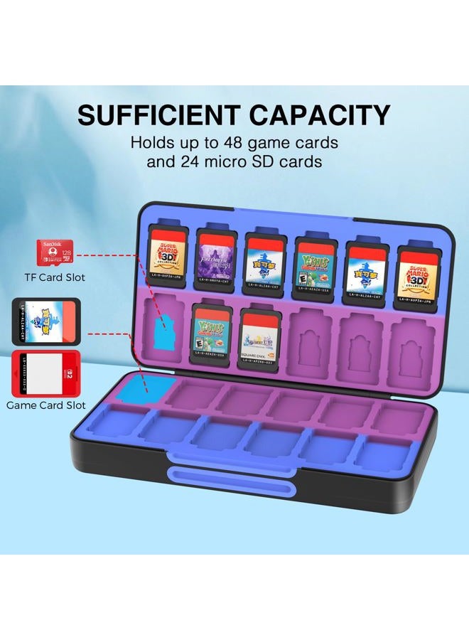 THELIFELICIOUS Switch Game Card Storage Box for Nintendo Switch/Switch OLED/Switch Lite, Gradient Colour Lining Games Card Holder with 48 Game Card Slots & 24 Micro SD Card Slots. - Image 2