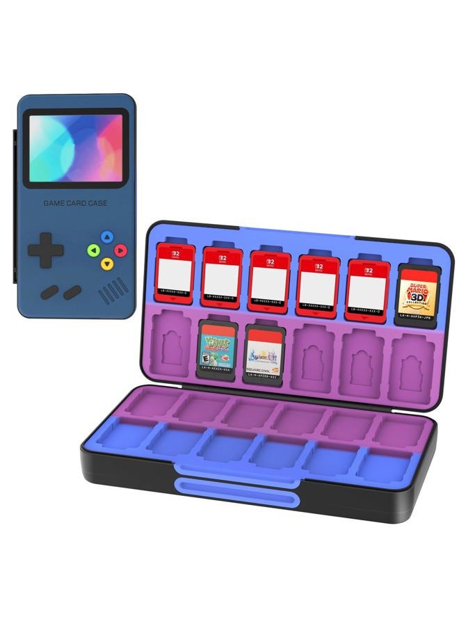 THELIFELICIOUS Switch Game Card Storage Box for Nintendo Switch/Switch OLED/Switch Lite, Gradient Colour Lining Games Card Holder with 48 Game Card Slots & 24 Micro SD Card Slots. - Image 1