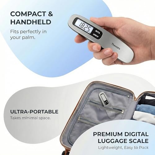 Themisto TH-WS10 Digital Luggage Scale with Target Value Setting (50kg), Silver - Image 3